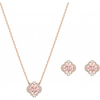 Swarovski Sada ružovo pozlátených šperkov s kryštálmi SPARKLING 5516488