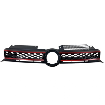 Решетка без емблема VW Golf 6 - GTI дизайн с червени лайсни (5K0853651AKATK)