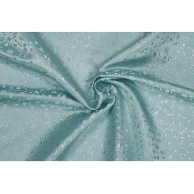 Brokát kvítí, šedomodrý