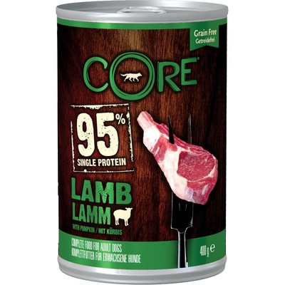 Wellness Core Dog 95% jahňa a tekvica 400 g