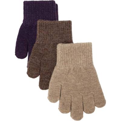 Mikk-Line Vlnené Rukavice Magic w.Lurex 3-Pack Nightshade