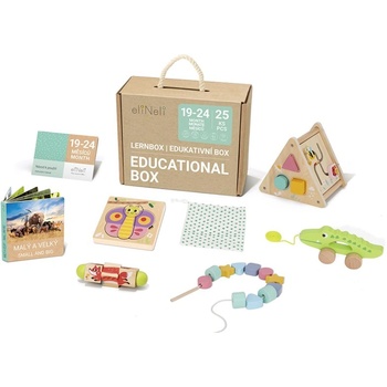 eliNeli Educational Box 19-24 m+ комплект играчки от дърво