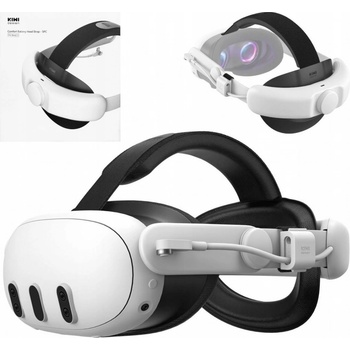 Kiwi Design Q31-SPCU řemínek na hlavu s 6400mAh baterií Meta Quest 3 bílý