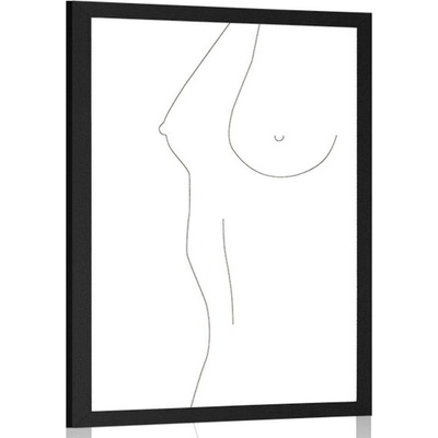 Plakát minimalistická silueta ženského těla - 30x45 white