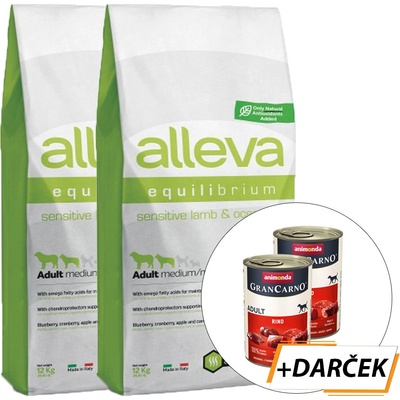 Alleva Equilibrium Sensitive Adult Medium / Maxi Lamb and Ocean Fish 2 x 12 kg
