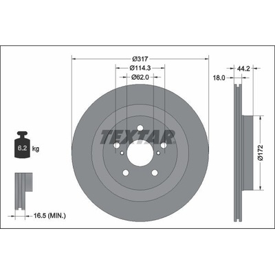 Brzdový kotúč TEXTAR PRO 92343103