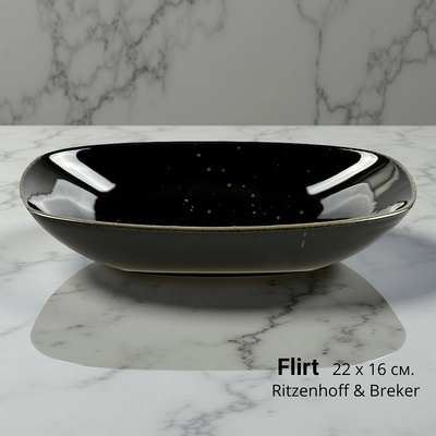 Ritzenhoff & Breker Порцеланова чиния Flirt, дълбока, черна, елипса 22 х 16 см. Ritzenhoff & Breker