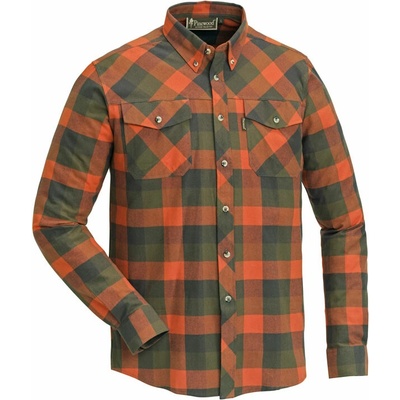 Pinewood košile dřevorubecká Lumbo flannel kostkovaná oranžovo/zelená