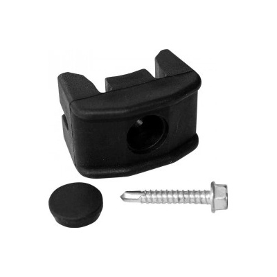 Příchytka plotového panelu 2D, 3D na sloupek ∅ 48 mm, PVC, černá