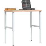 vidaXL Работна маса 100x60x(73-99, 5) см масивно дърво бук правоъгълна (3309705)
