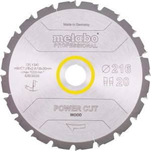 Metabo - Нож за трион за дърво 216х30 мм 20 зъба 628230000 (628230000)