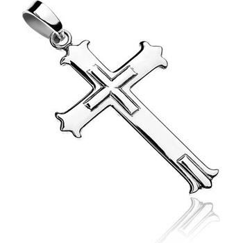 Šperky eshop Prívesok zo striebra 925 kríž s členitými cípmi Z6.18