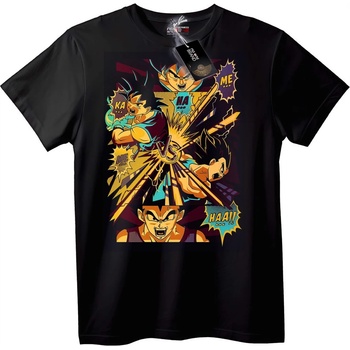NOONEBRAND Тениска Goku срещу Vegeta Anime - XXS, Black
