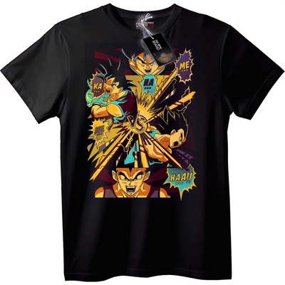 NOONEBRAND Тениска Goku срещу Vegeta Anime - XXS, Black