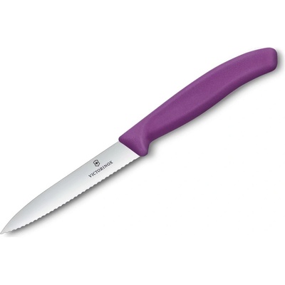 Victorinox 6.7735.C1 univerzálny kuchynský nôž, 10 cm, zúbkovaná špicatá čepeľ, fialový