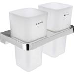 Nimco Maya - Двойна поставка за четка и паста, матирано стъкло/хром MA 29058D-H-26 (MA 29058D-H-26)