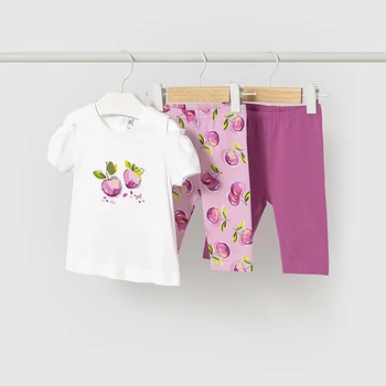 Mayoral Комплект тениска и 2 къси клина цикламено за мини момиче Майорал