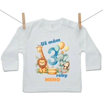 Boodyy tričko s dlhým rukávom Už mám 3 roky Safari