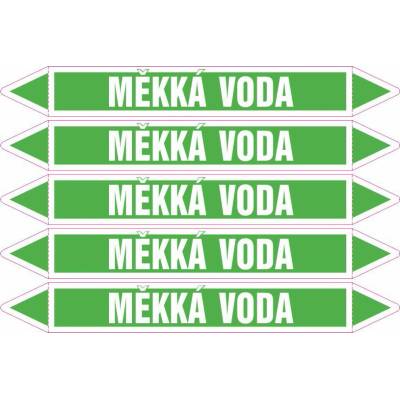 Grafiko | Měkká voda - dle ČSN 13 0072 - Materiál Samolepící PVC folie, Rozměr aršík 5ks šipka 350x52mm