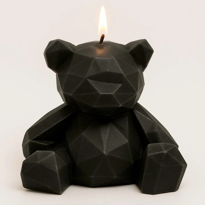 Svíčkománie3D Low-poly méďa černá 55 g
