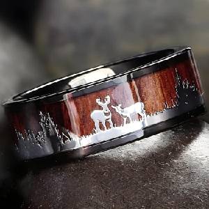 HARAHU Пръстен WO-7156 - Кафяв / 57mm KP7156