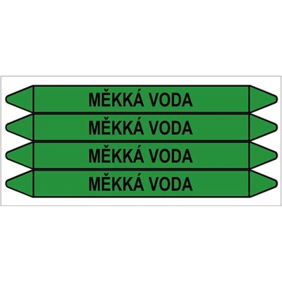 Značení potrubí, měkká voda,4 ks, 250 × 26 mm PZ 009114