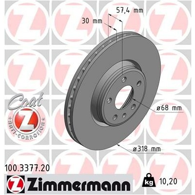 Brzdový kotúč ZIMMERMANN 100.3377.20 (100337720)