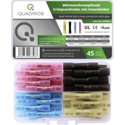 Quadrios 23C494 krimpovacie spojka so zmršťovacou bužírkou 0.5 mm² 6 mm² úplne izolované červená, modrá, čierna, žltá 45