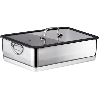 Inoxriv INOXRIV-MAXIMA-Дълбока тава за готвене с капак и дръжки 36х25х8 cm (53106210) (0112863)