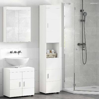 vidaXL Комплект шкафове за баня TULUM Бяло 37 x 31, 5 x 203 см (880351)