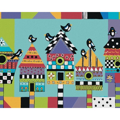 Zuty Malování Podle Čísel Ptačí Budka Jonna James 80 x 100 cm Plátno Rám