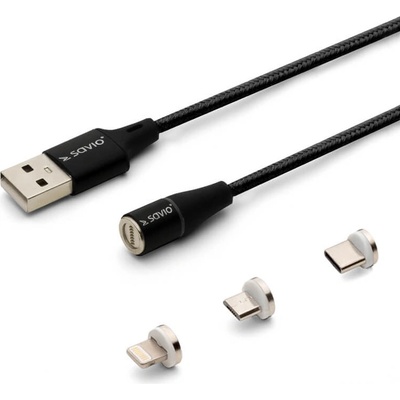 Savio CL-155 USB 2.0 USB C Micro USB A/Lightning, 2m