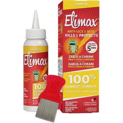 Elimax účinný šampón 100 ml + kovový hrebeň