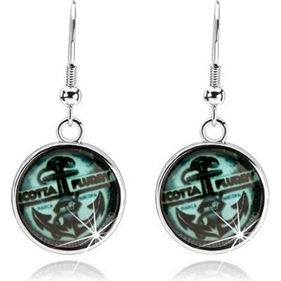 Šperky eshop barvy kabošon námořnický motiv kotva tyrkysový odstín SP69.01