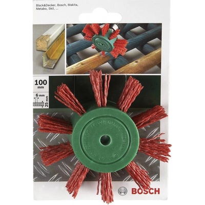 Bosch Accessories Kefa ventilátora pre vŕtačky - nylonový drôt s korundovým brusivom K80, priemer 100 mm = 100 mm Ø drie