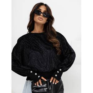 Rue Paris Дамска блуза модел 7348.11 Rue Paris цвят черен