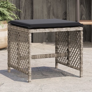 vidaXL Външни табуретки с възглавници 4 бр светлосиви 41x41x36 см (365053)