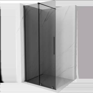 Mexen Velar плъзгаща се душ стена Walk-in 75 x 200 см, графит 8 мм, четкано оръжейно сиво - 871-075-000-43-66 (871-075-000-43-66)