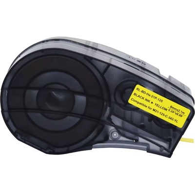 Compatible Brady M21-125-C-342-YL, 6 mm x 2, 13 m, черен печат / жълт фон, съвместима лента (M21-125-C-342-YL)