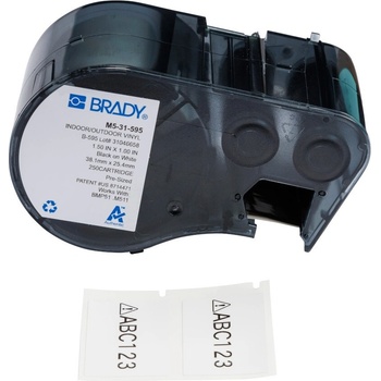 Brady M5-31-595 / 176807, 38.10 mm, Vinyl, черно копиране / бял фон (176807)