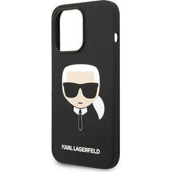 KARL LAGERFELD Гръб Karl Lagerfeld Liquid Silicone, Karl Head Case за iPhone 14 Pro Max - Черен (3666339085438)