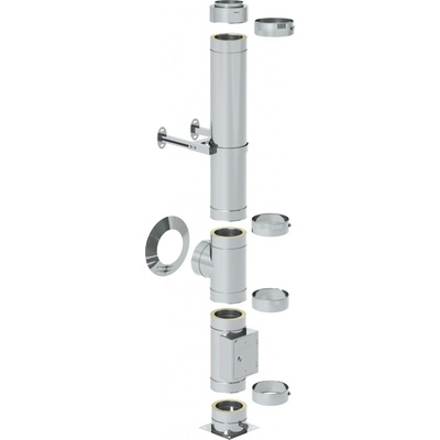 KomínyCZ Nerezová zostava 150mm 3m 0,6/30mm čistiaci diel konzola