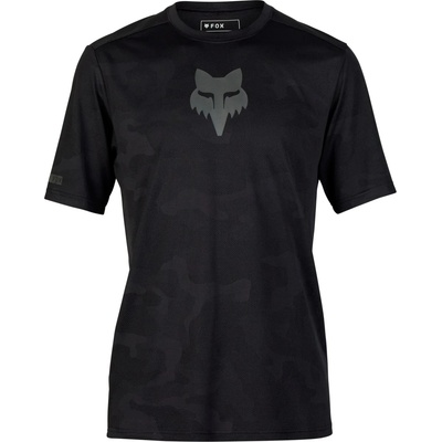 Мъжка фланелка с къс ръкав за колоездене FOX Racing Ranger Tru Dri S/S Jersey Cycling jersey - Black - размер M (056-3244-0212)