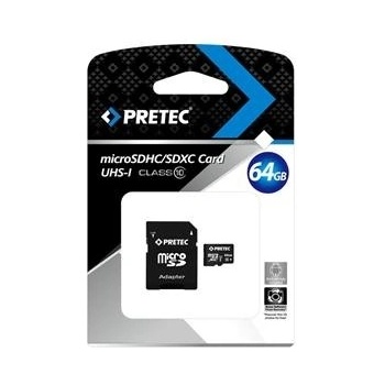 Pretec microSDXC 64GB UHS-I U1 + adapter PC10MXC64G