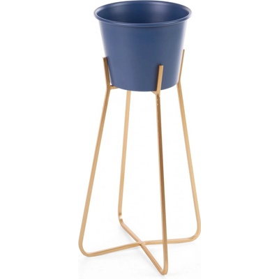 EUROFIRANY KOVOVÝ KVETINÁČ SO STOJANOM 19X34 CM MODRÁ