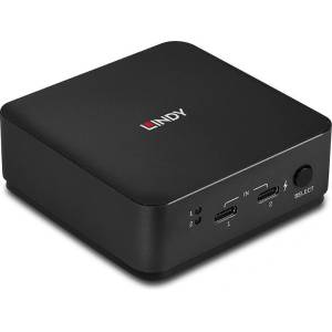 Lindy KVM суич с 2 Type C порта, двоен HDMI 4K60, Lindy 42321 (42321)