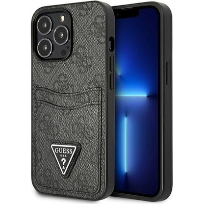 GUESS Кейс Guess GUHCP13LP4TPK за iPhone 13 Pro / 13 6.1", черен / черен, твърд, 4G Triangle Logo Cardslot (3666339048181)