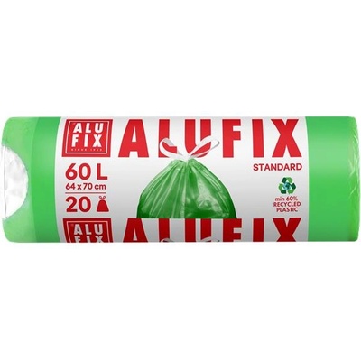 Alufix Торба за боклук с уплътнителна лента, 60 л, 20 бр. , 64x71 см, 16 , ALUFIX, зелена MSZH60UNINEW (MSZH60UNINEW)
