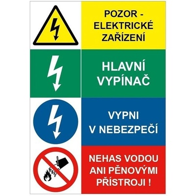 Značka výstrahy sdružená 75x105 mm