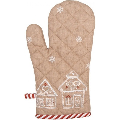 Clayre & Eef Chňapka s perníkovými chalúpkami Gingerbread Bliss 18 x 30 cm